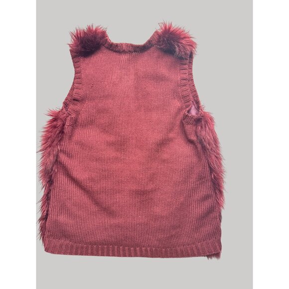 Xhilaration womens Large Faux Fur Burgundy Vest Acrylic & Polyester Blend - Picture 8 of 9